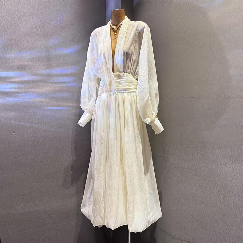 KBQ Solid Elegant Loose Chic D - Linen Dress Wrap avaliação e preço