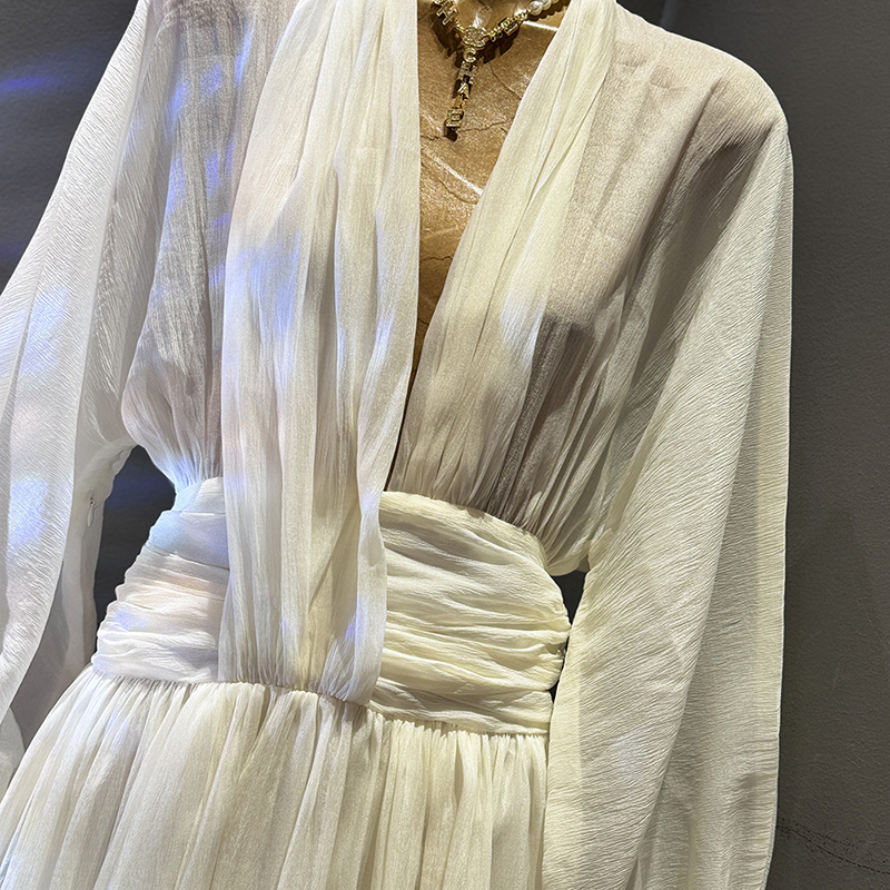 KBQ Solid Elegant Loose Chic D - Linen Dress Wrap avaliação e preço