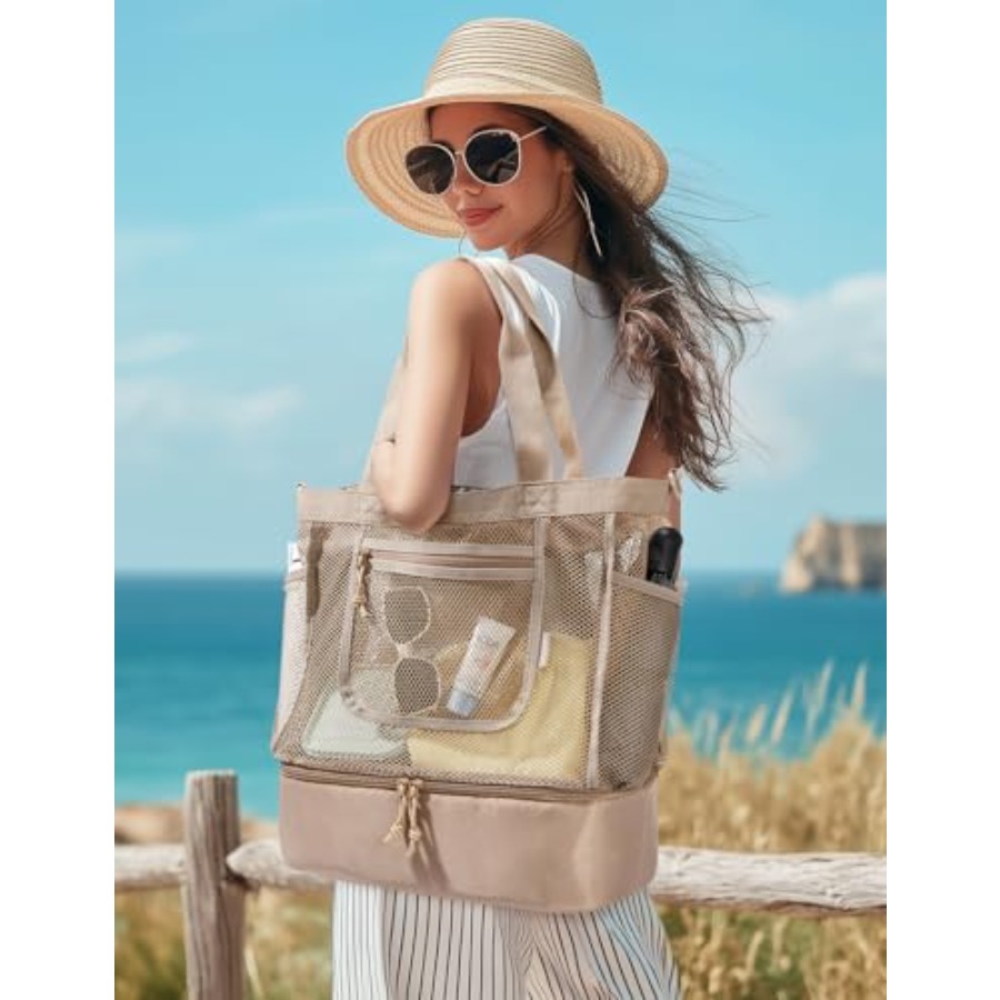 BAGSMART Beach Bag for Women M - Tote Bag Beach avaliação e preço