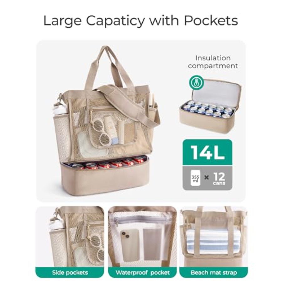 BAGSMART Beach Bag for Women M - Tote Bag Beach avaliação e preço