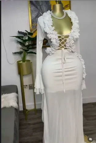 Fashion Women Set Mesh Full Sl - Crop Top Crochet avaliação e preço