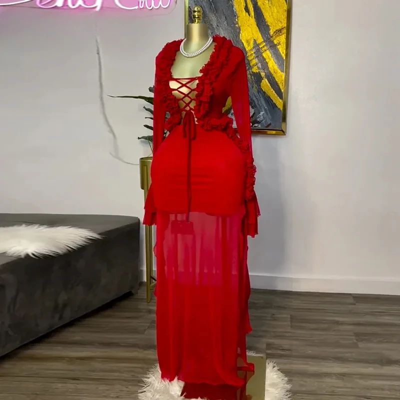 Fashion Women Set Mesh Full Sl - Crop Top Crochet avaliação e preço