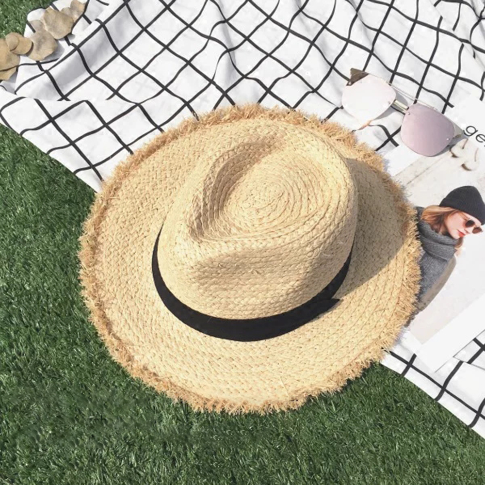 new Wide Brim Raffia Sun Hat f - Hat Floppy Wide avaliação e preço