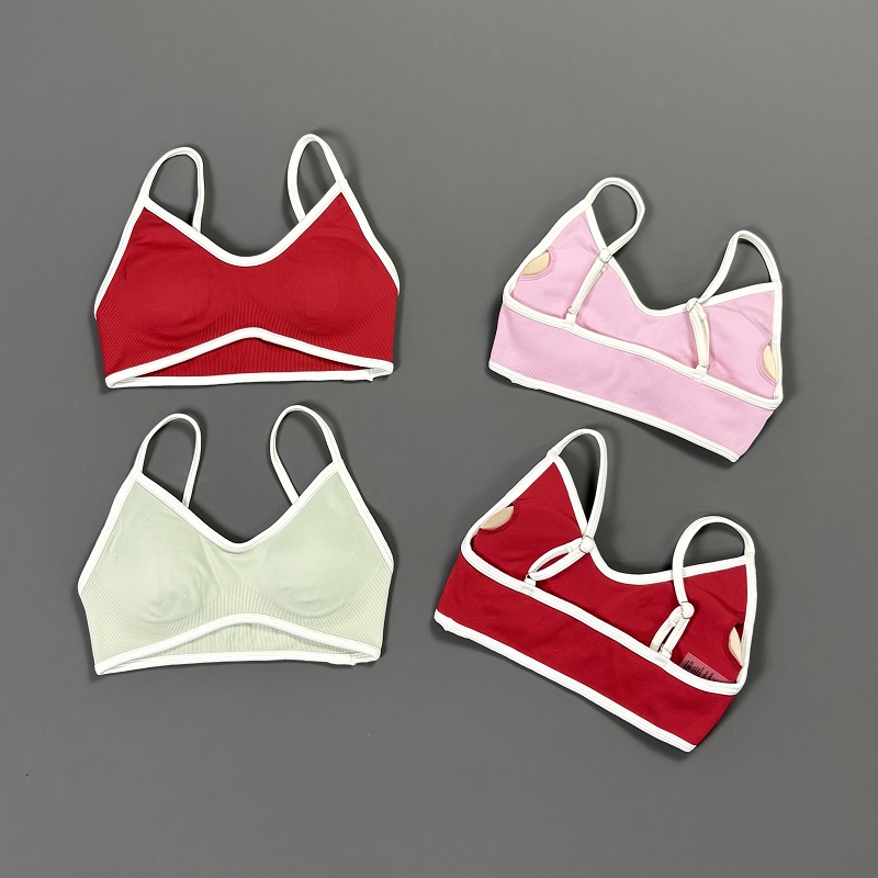 Women Contrastline Yoga Bra V  - Crop Top Crochet avaliação e preço