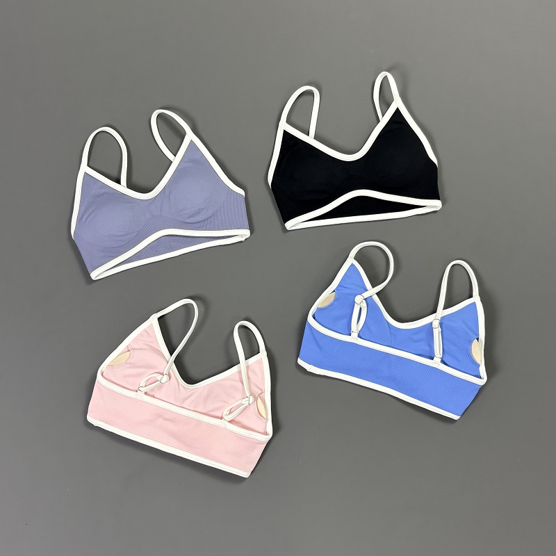 Women Contrastline Yoga Bra V  - Crop Top Crochet avaliação e preço