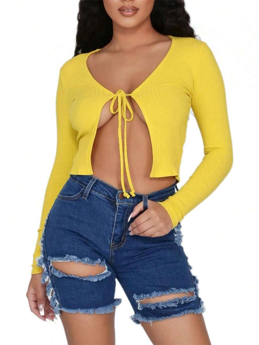 Women High Waist Ripped Denim  - Shorts Denim Frayed avaliação e preço