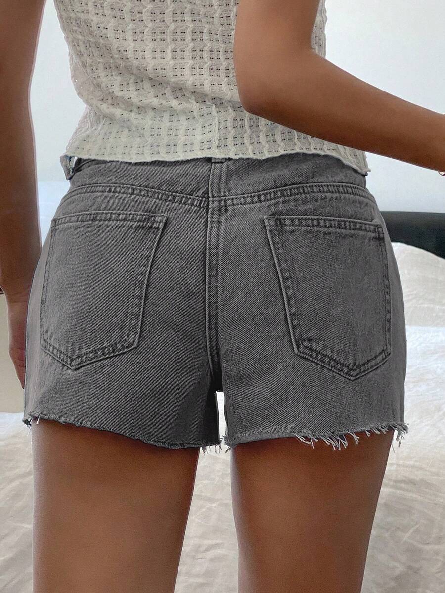 Women Casual Vintage Wash Deni - Shorts Denim Frayed avaliação e preço