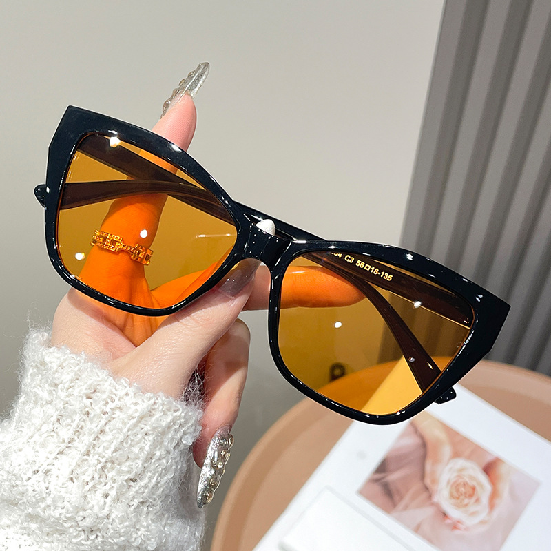 Women Color Block Cat Eye Eyeg - Sunglasses Cat Eye avaliação e preço