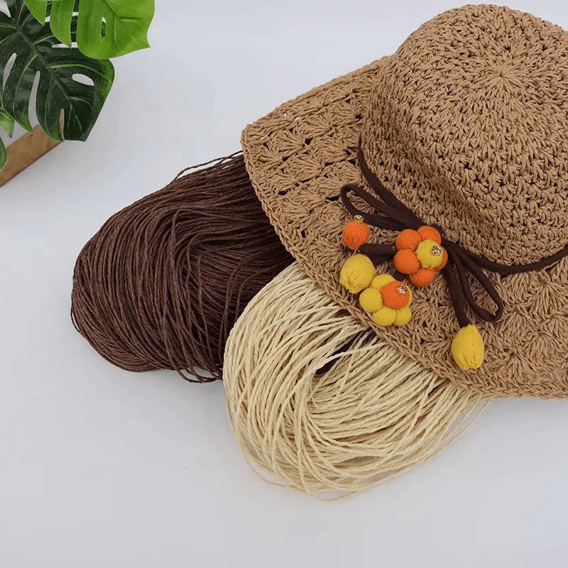 200g 2ply Cotton Raffia Yarn f - Crochet Bag Raffia avaliação e preço