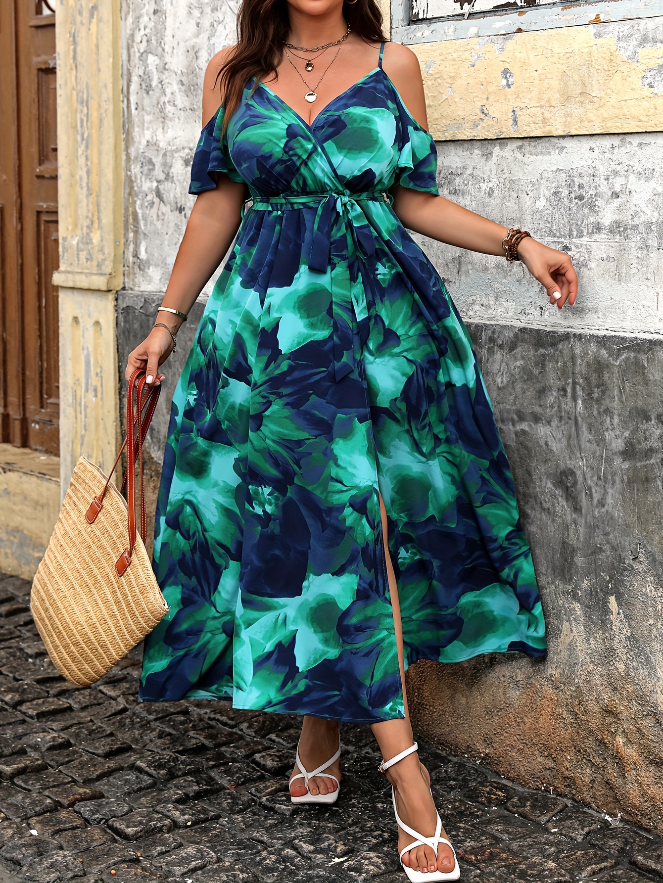 Plus Size Women's Summer Casua - Romper Floral Print avaliação e preço