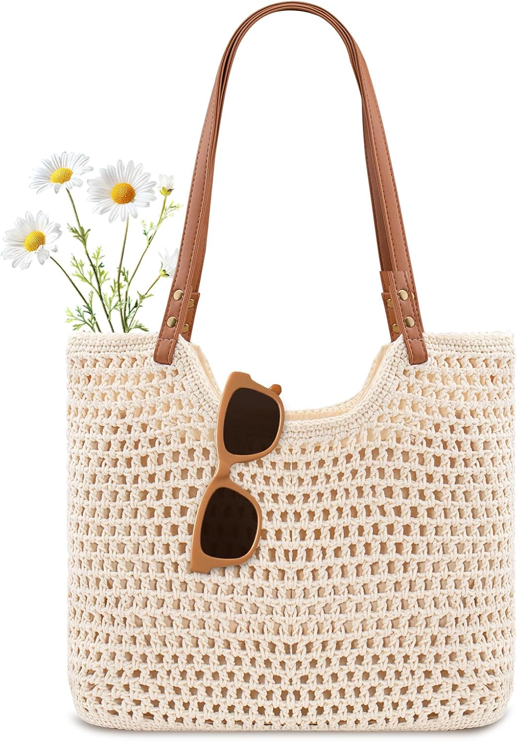Crochet Beach Bag Purse, Boho  - Tote Bag Beach avaliação e preço