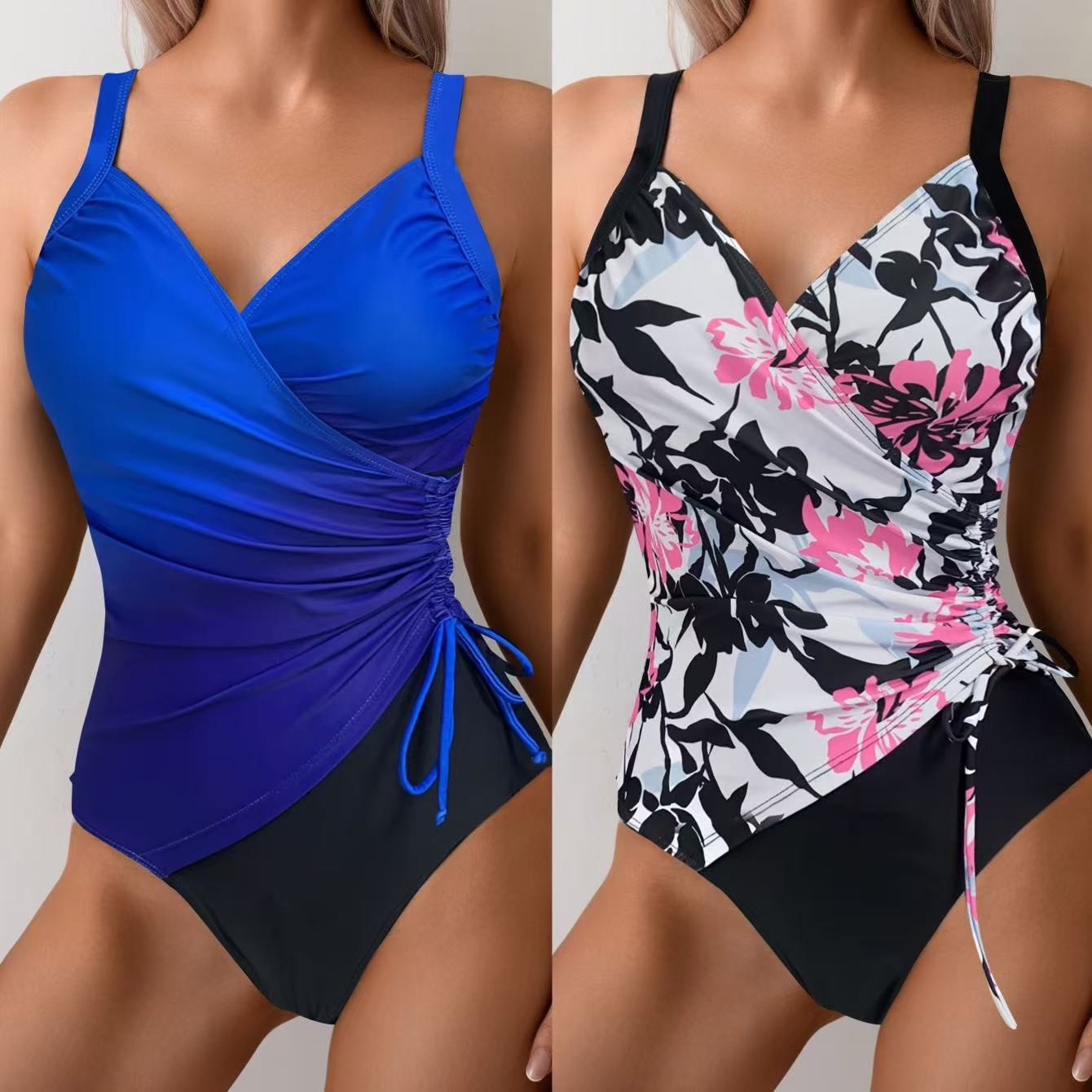 Woman Tankini Tummy Control Bi - Swimsuit Bikini Ruched avaliação e preço
