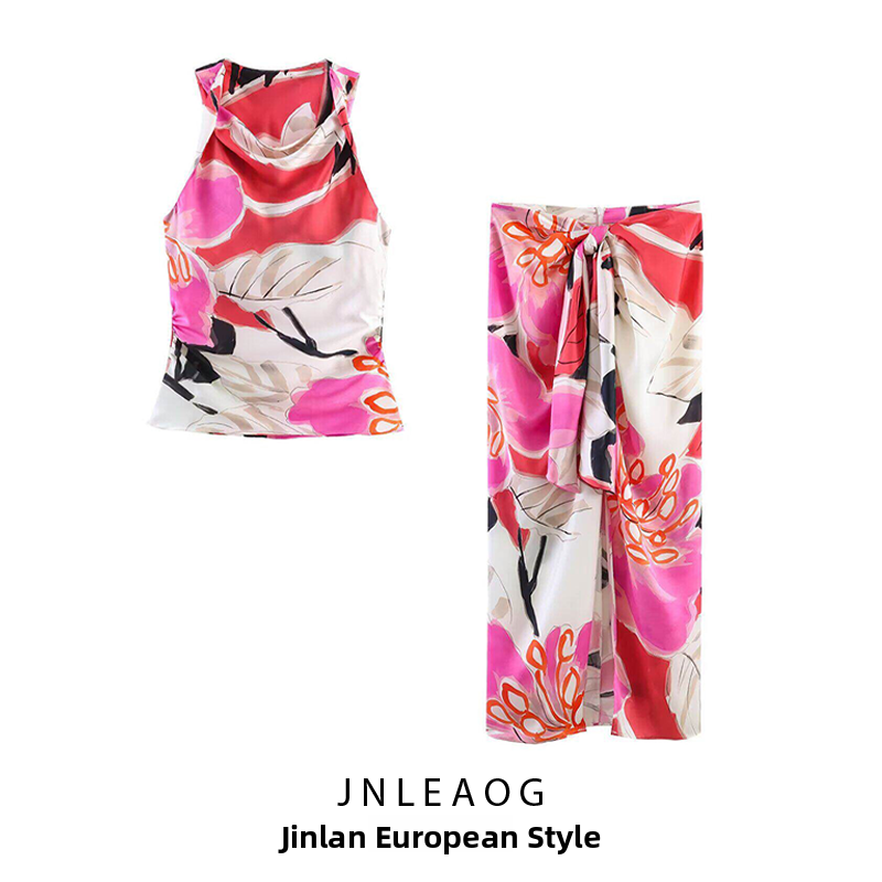 JNLEAOG Summer New Women's Sil - Midi Skirt Floral avaliação e preço