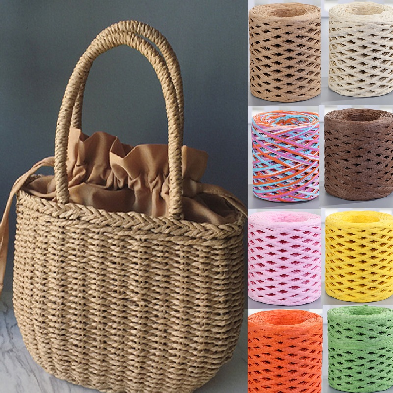 200m Natural Raffia Straw Yarn - Crochet Bag Raffia avaliação e preço