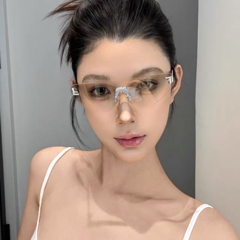 Women's Sexy Cat Eye Rimless R - Sunglasses Cat Eye avaliação e preço
