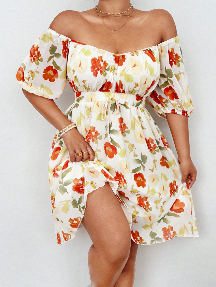 Plus Size Floral Print Square  - Romper Floral Print avaliação e preço