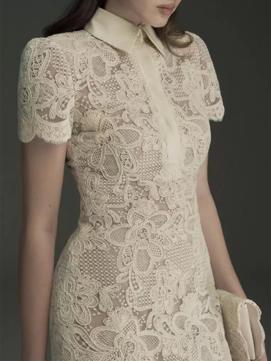 TWOTWINSTYLE Patchwork Lace Dr - Linen Dress Wrap avaliação e preço