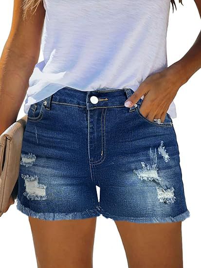 Casual Vintage Denim Shorts Hi - Shorts Denim Frayed avaliação e preço
