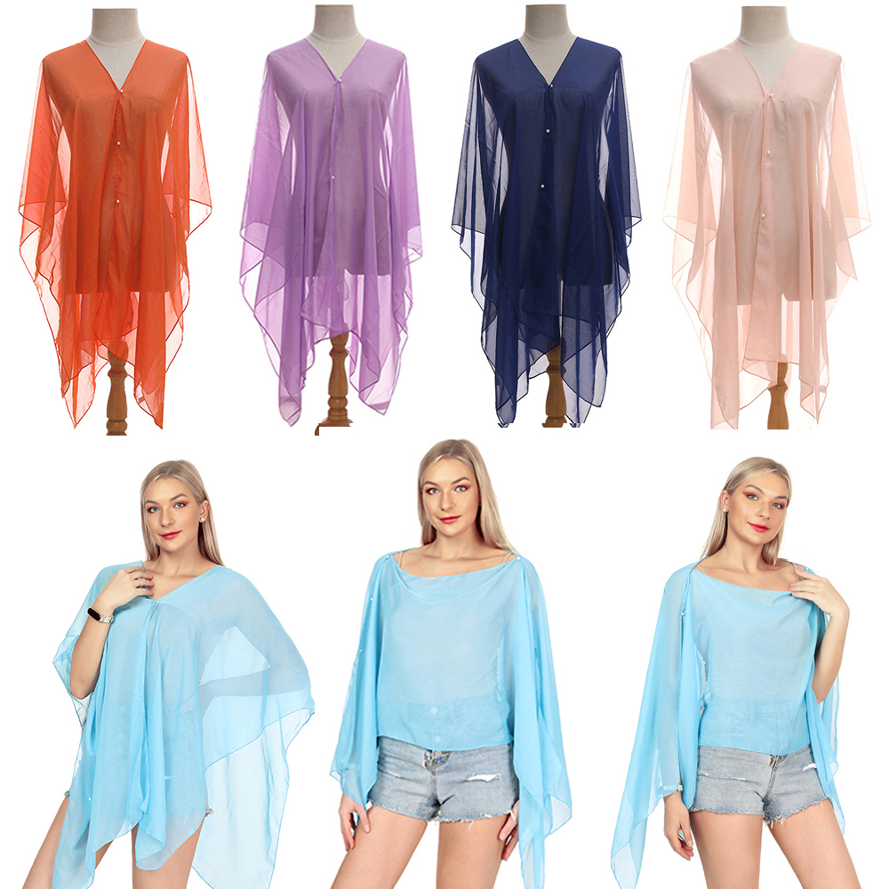 Fashion Solid color Shawl Scar - Cover Up Kaftan avaliação e preço
