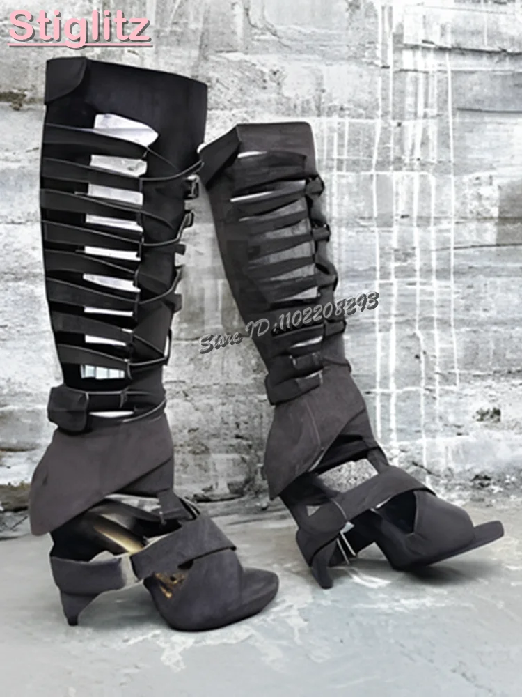 Retro Cross-tied Roman Sandals - Sandal Strappy Heeled avaliação e preço