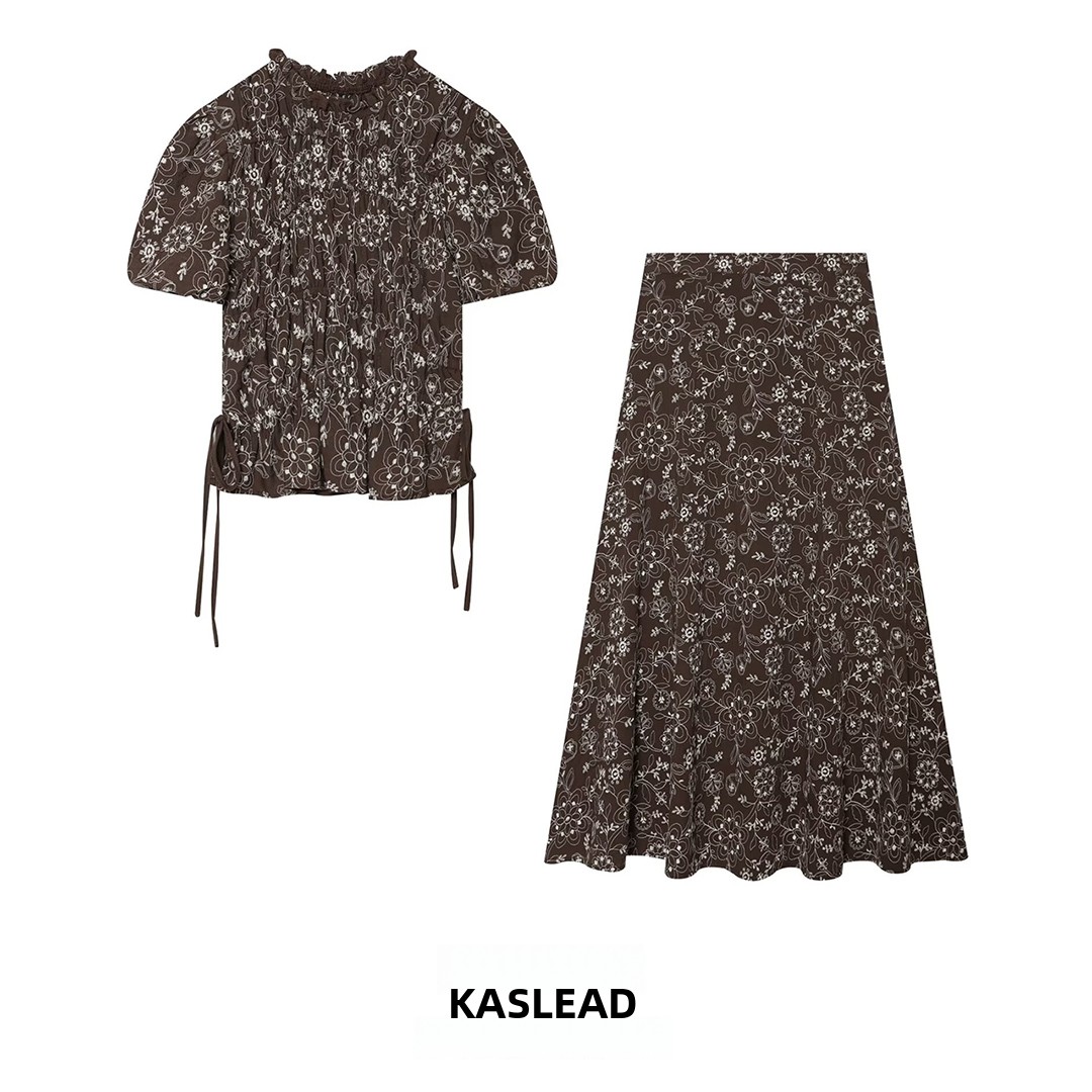 KASLEAD New Women's Fashion Em - Midi Skirt Floral avaliação e preço