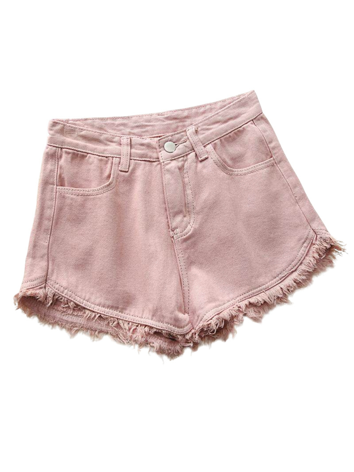 Women's High Waist Denim Short - Shorts Denim Frayed avaliação e preço