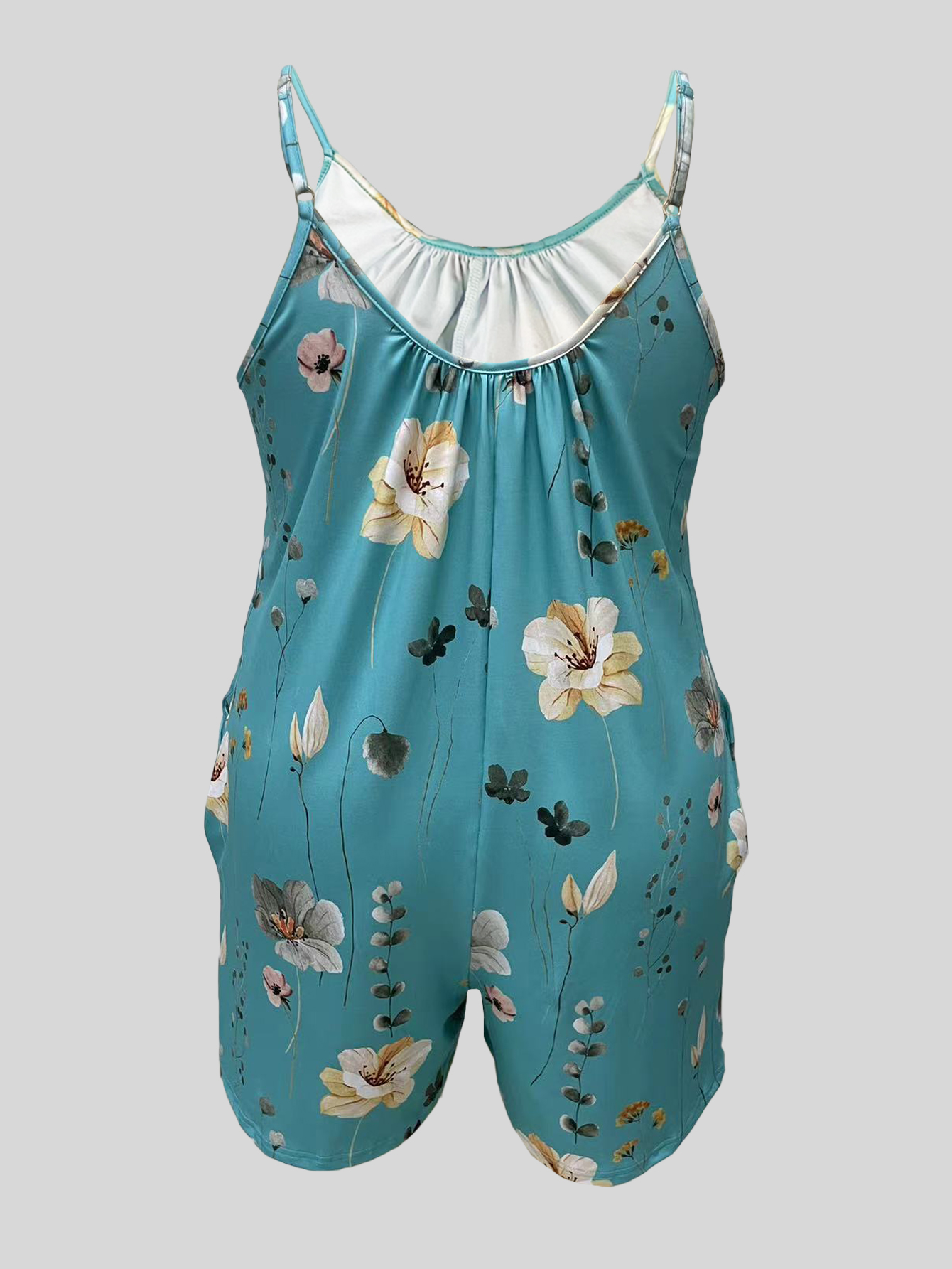 Plus Size Allover Print Cami R - Romper Floral Print avaliação e preço