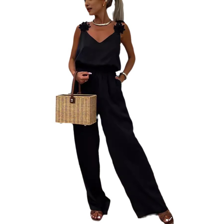 Casual Jumpsuit Strappy Sleeve - Jumpsuit Linen Relaxed avaliação e preço