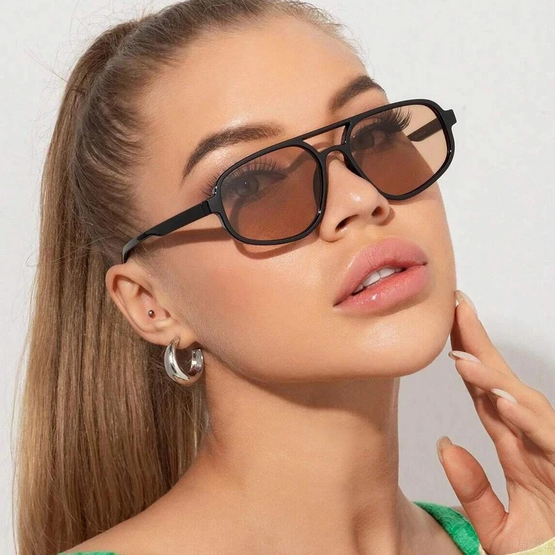 New Retro Double Bridge Sungla - Sunglasses Cat Eye avaliação e preço
