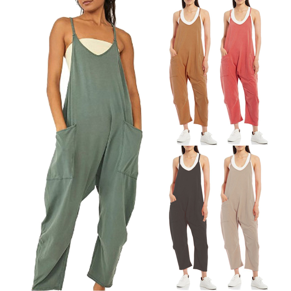Loose Summer Jumpsuit Casual   - Jumpsuit Linen Relaxed avaliação e preço