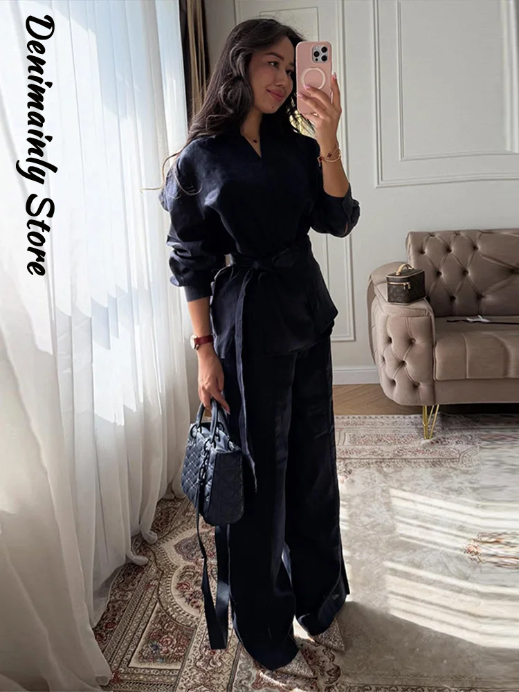 Casual Women's Linen Pants Set - Linen Pant Wide avaliação e preço
