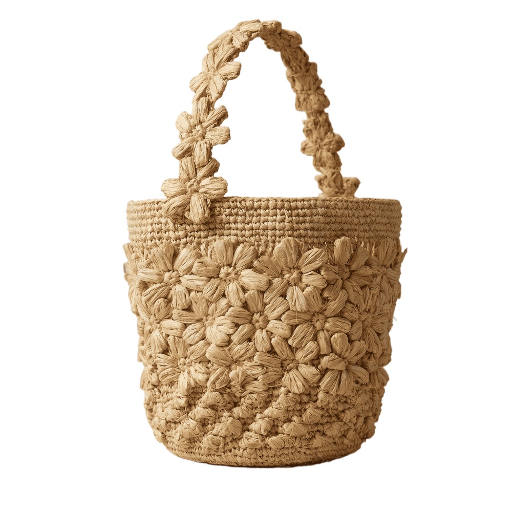 Women Summer Raffia Woven Buck - Crochet Bag Raffia avaliação e preço