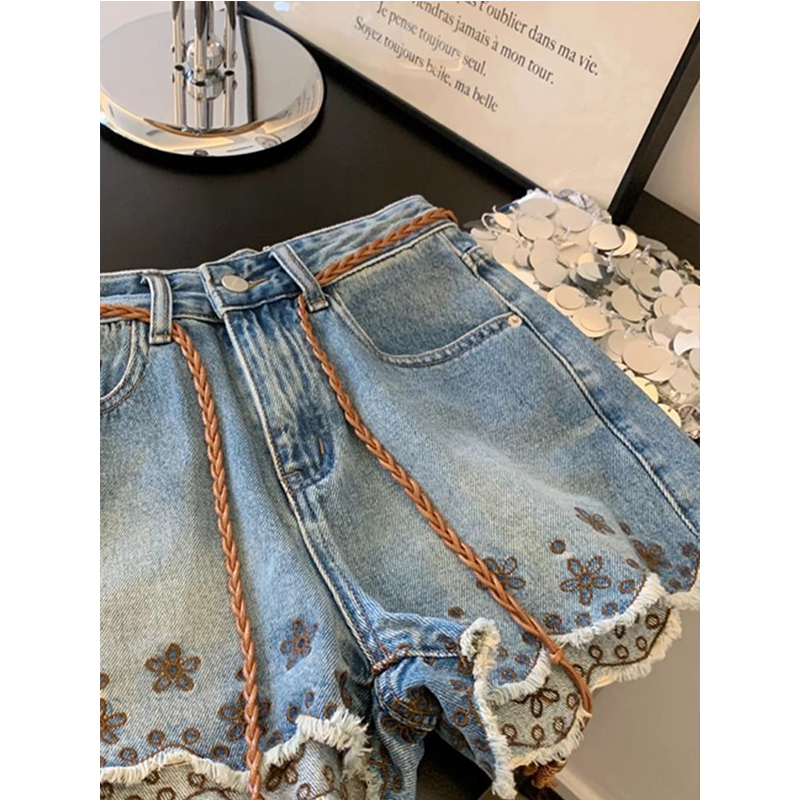 Breathable Vintage Denim Short - Shorts Denim Frayed avaliação e preço