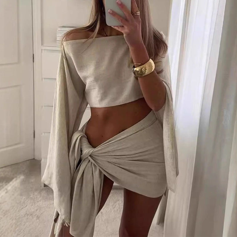 Women Two Pieces Sets Summer C - Crop Top Crochet avaliação e preço