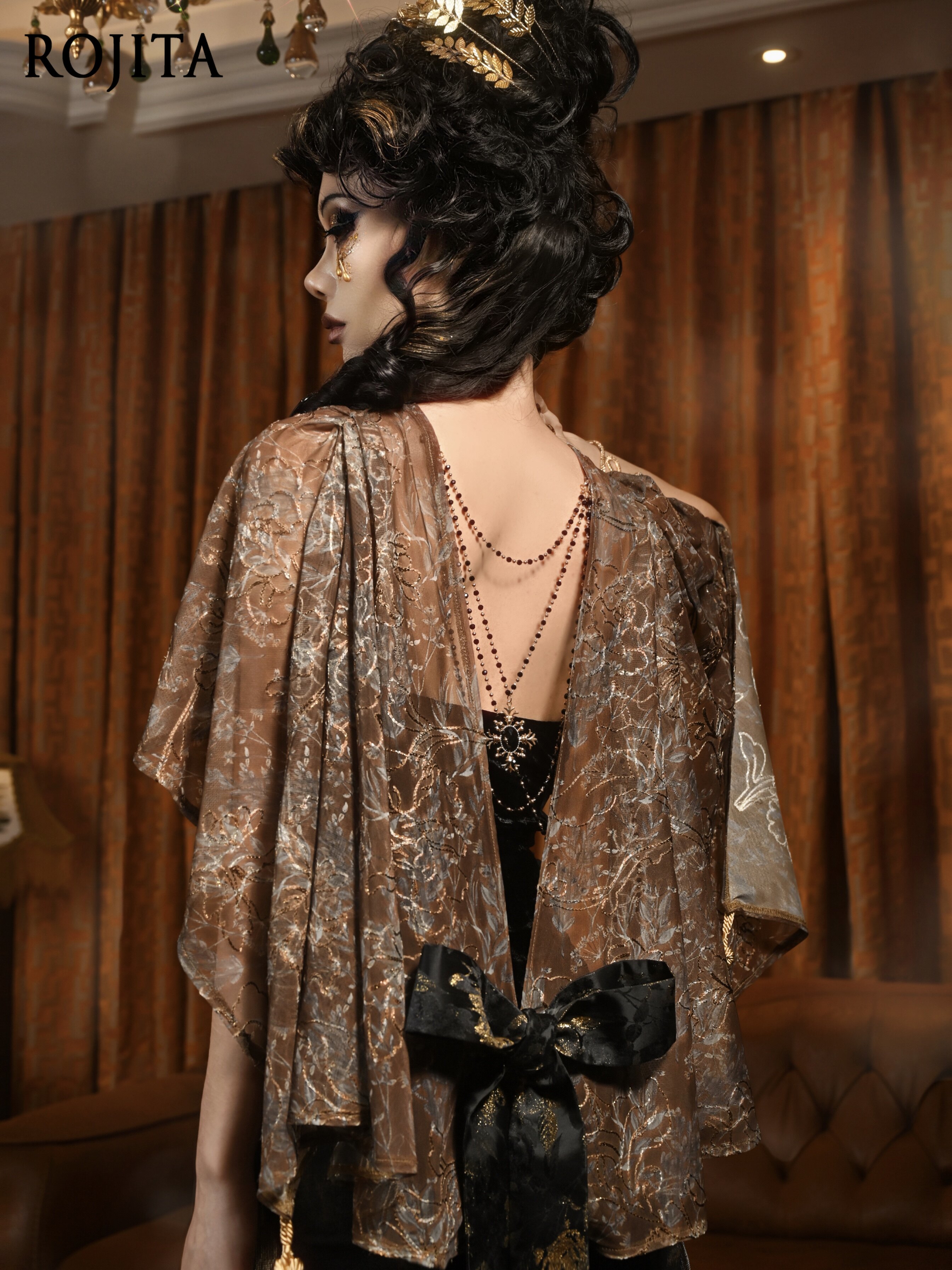 Brown Floral Sheer Kimono Cove - Kimono Sheer Floral avaliação e preço