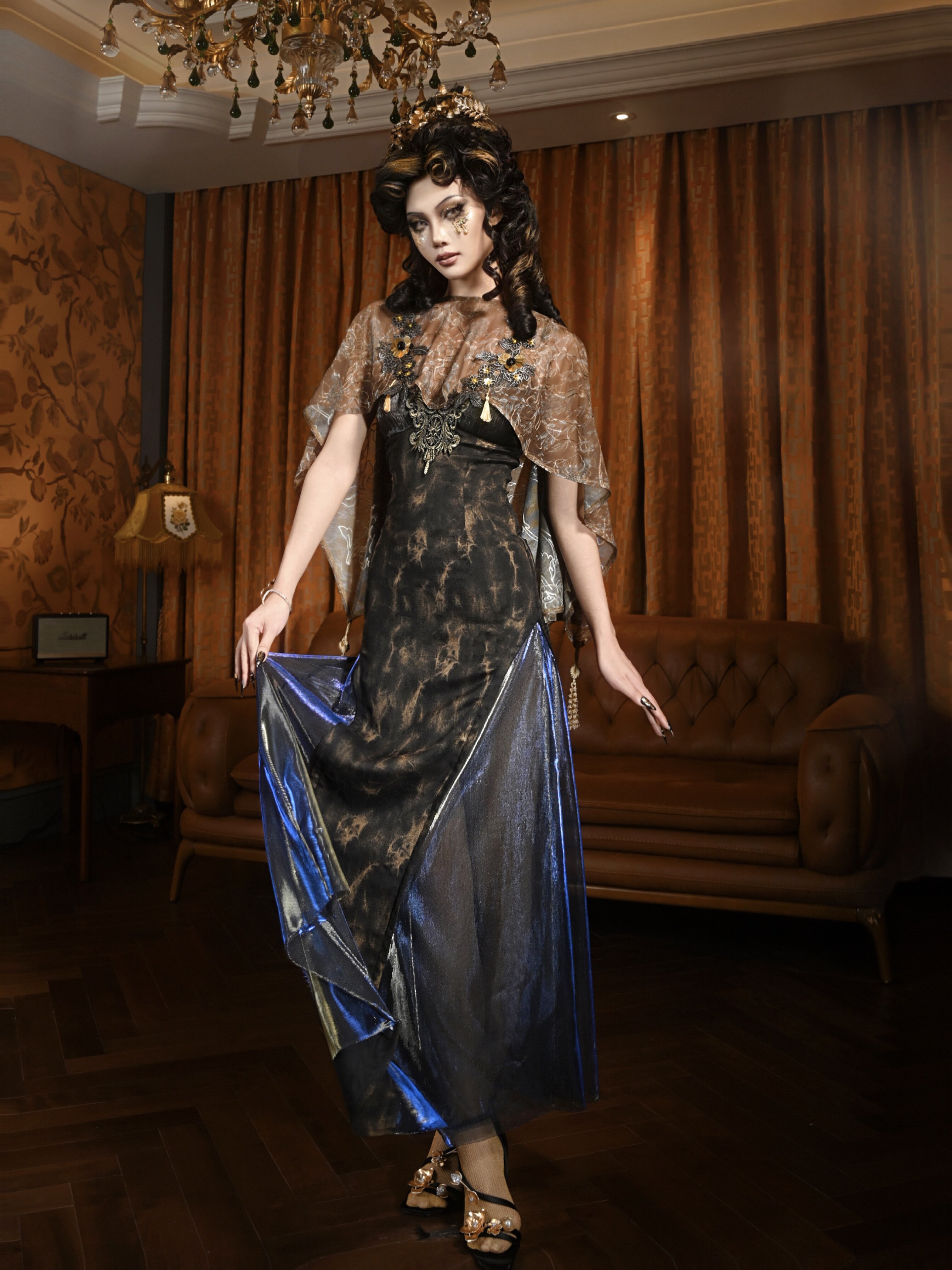 Brown Floral Sheer Kimono Cove - Kimono Sheer Floral avaliação e preço
